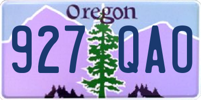 OR license plate 927QAO