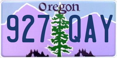 OR license plate 927QAY