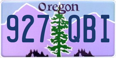 OR license plate 927QBI