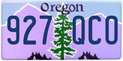 OR license plate 927QCO