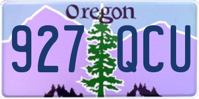 OR license plate 927QCU