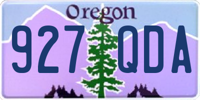 OR license plate 927QDA