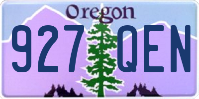 OR license plate 927QEN