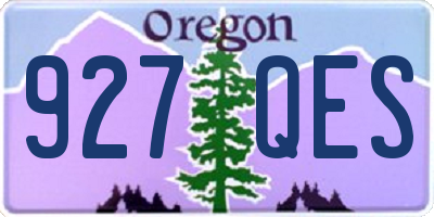 OR license plate 927QES