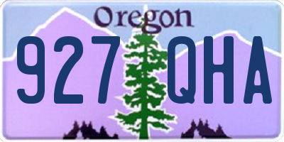 OR license plate 927QHA