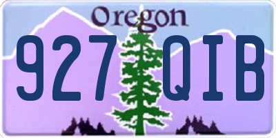 OR license plate 927QIB