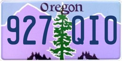 OR license plate 927QIO