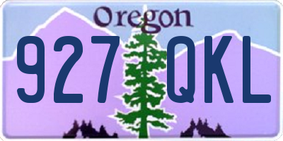 OR license plate 927QKL