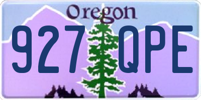 OR license plate 927QPE
