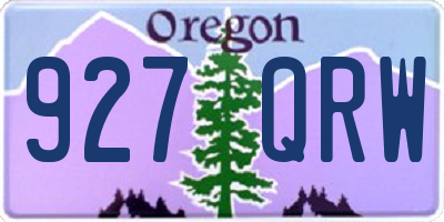 OR license plate 927QRW
