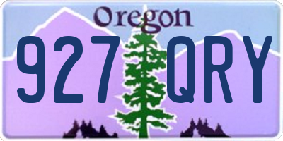 OR license plate 927QRY