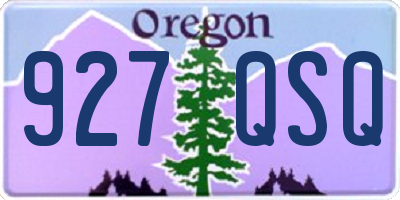 OR license plate 927QSQ