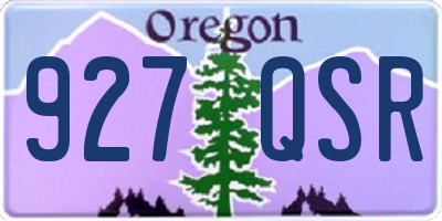 OR license plate 927QSR