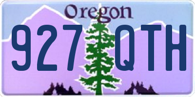 OR license plate 927QTH