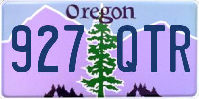 OR license plate 927QTR