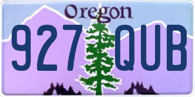 OR license plate 927QUB