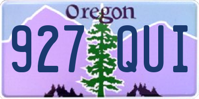 OR license plate 927QUI