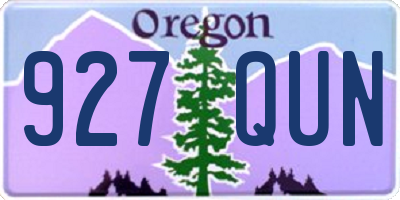 OR license plate 927QUN
