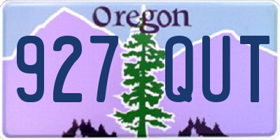 OR license plate 927QUT