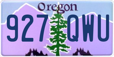 OR license plate 927QWU