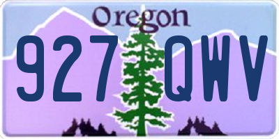 OR license plate 927QWV