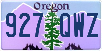 OR license plate 927QWZ