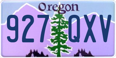 OR license plate 927QXV