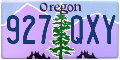 OR license plate 927QXY