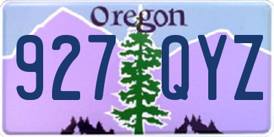 OR license plate 927QYZ