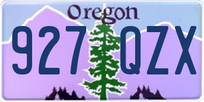 OR license plate 927QZX