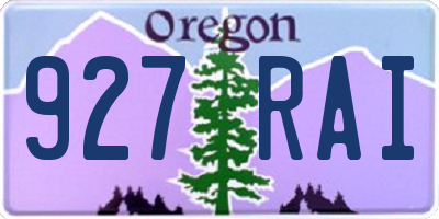 OR license plate 927RAI