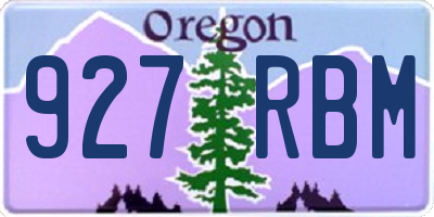 OR license plate 927RBM