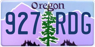 OR license plate 927RDG