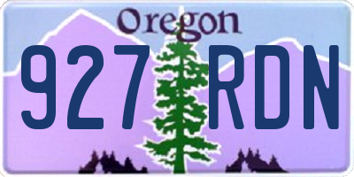 OR license plate 927RDN