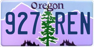 OR license plate 927REN