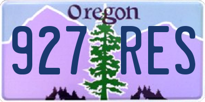 OR license plate 927RES