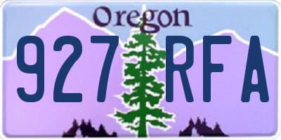 OR license plate 927RFA