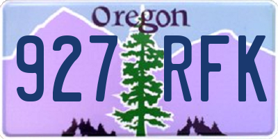 OR license plate 927RFK