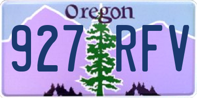OR license plate 927RFV