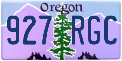 OR license plate 927RGC