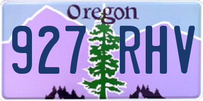OR license plate 927RHV