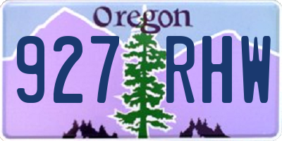OR license plate 927RHW