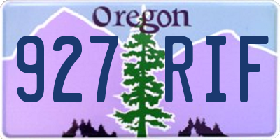 OR license plate 927RIF