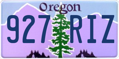 OR license plate 927RIZ