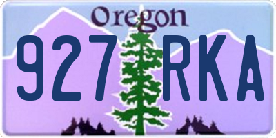 OR license plate 927RKA