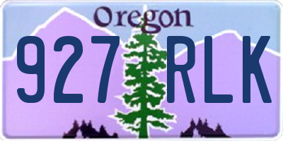 OR license plate 927RLK