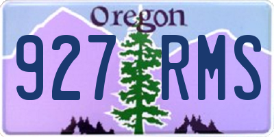 OR license plate 927RMS