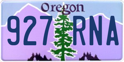 OR license plate 927RNA
