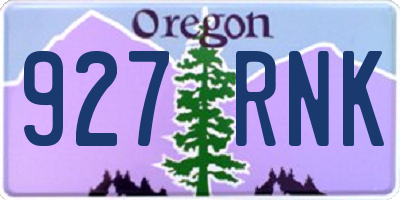 OR license plate 927RNK
