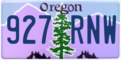 OR license plate 927RNW